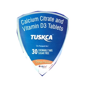 TUSKCA CALCIUM TABLET ORANGE FLAVOUR (2*30 tab)
