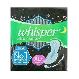 WHISPER ULTRA NIGHTS XL WINGS 15 PADS